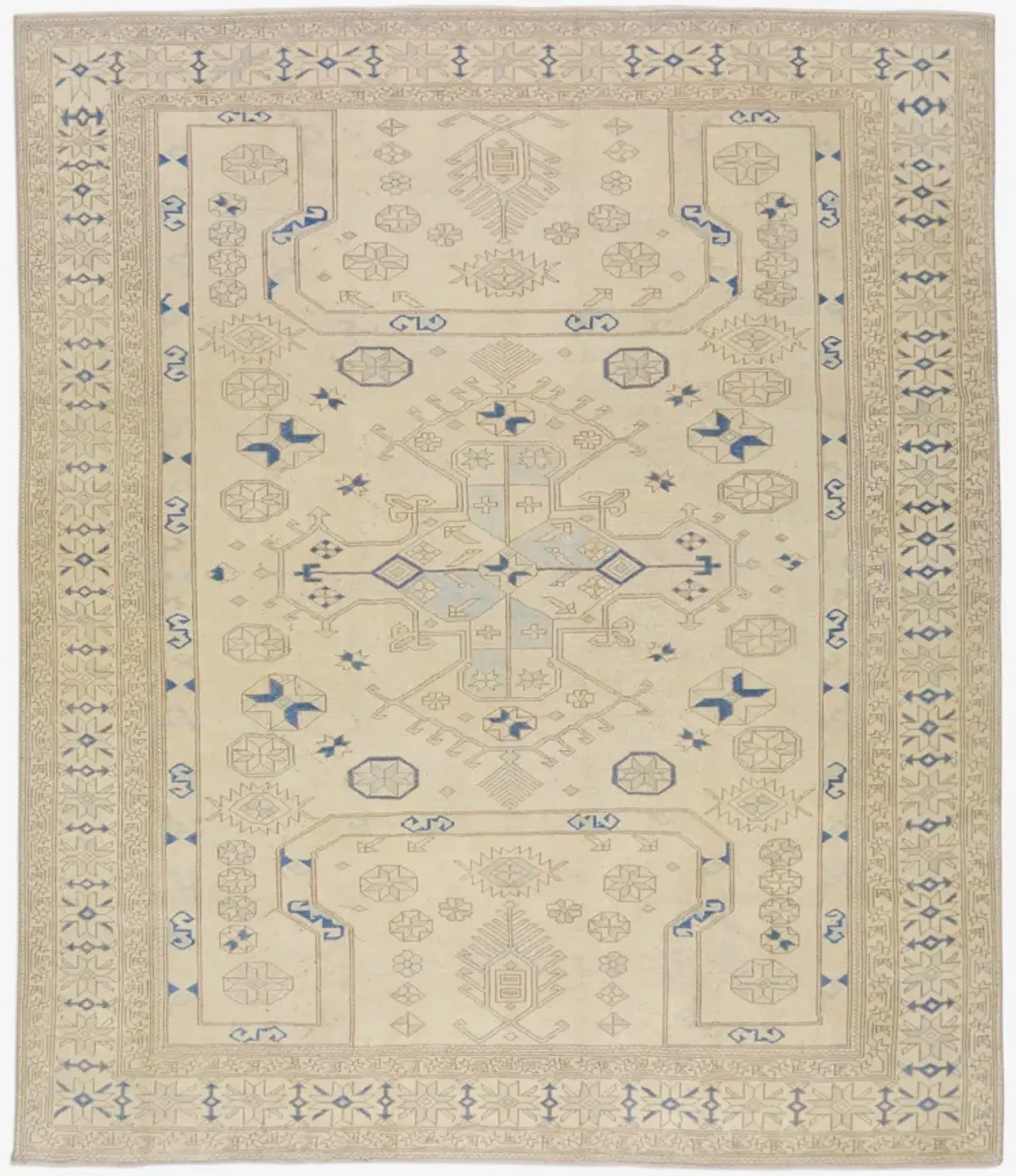 Vintage Turkish Hand-Knotted Wool Rug No. 413 7'9" x 9'3
