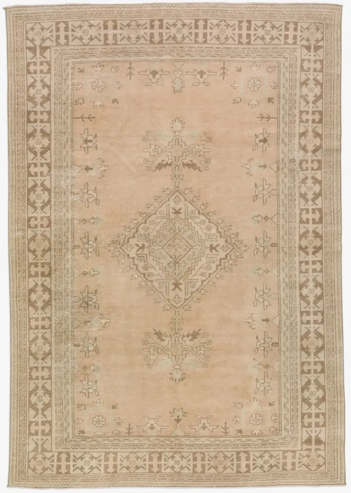 Vintage Turkish Hand-Knotted Wool Rug No. 418 6'5" x 9'7"