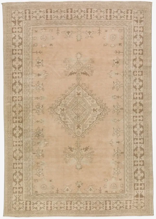 Vintage Turkish Hand-Knotted Wool Rug No. 418 6'5" x 9'7"