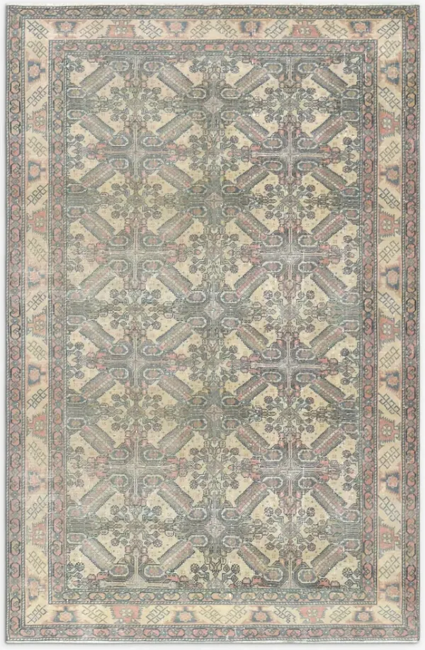 Vintage Turkish Hand-Knotted Wool Rug No. 422 4'4" x 6'6"