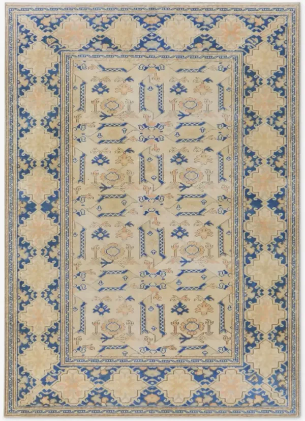 Vintage Turkish Hand-Knotted Wool Rug No. 425, 5' x 6'9"