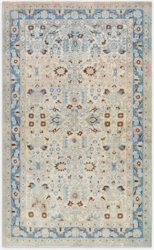 Vintage Turkish Hand-Knotted Wool Rug No. 427, 4'3" x 6'8"
