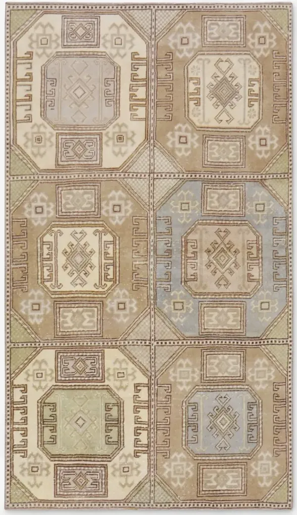 Vintage Turkish Hand-Knotted Wool Rug No. 434, 4' x 7'