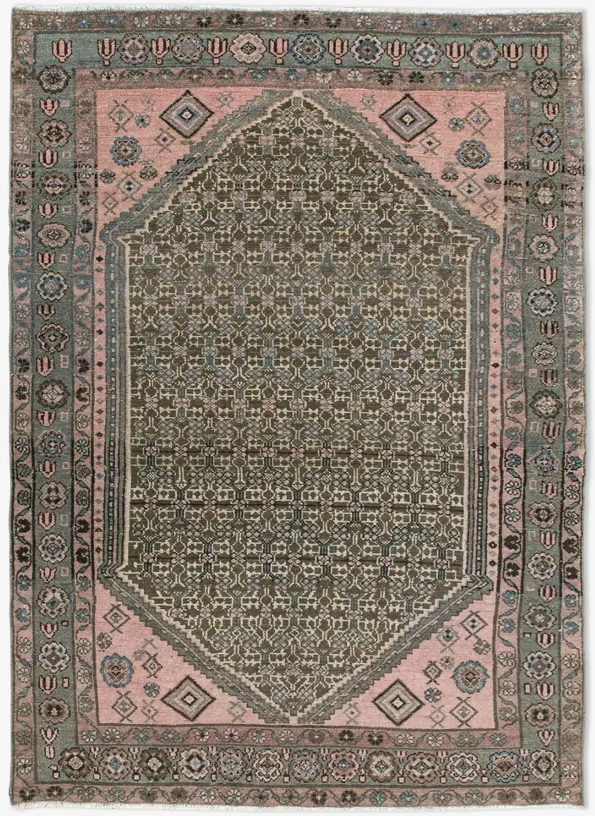 Vintage Turkish Hand-Knotted Wool Rug No. 450 4'1" x 6'5"