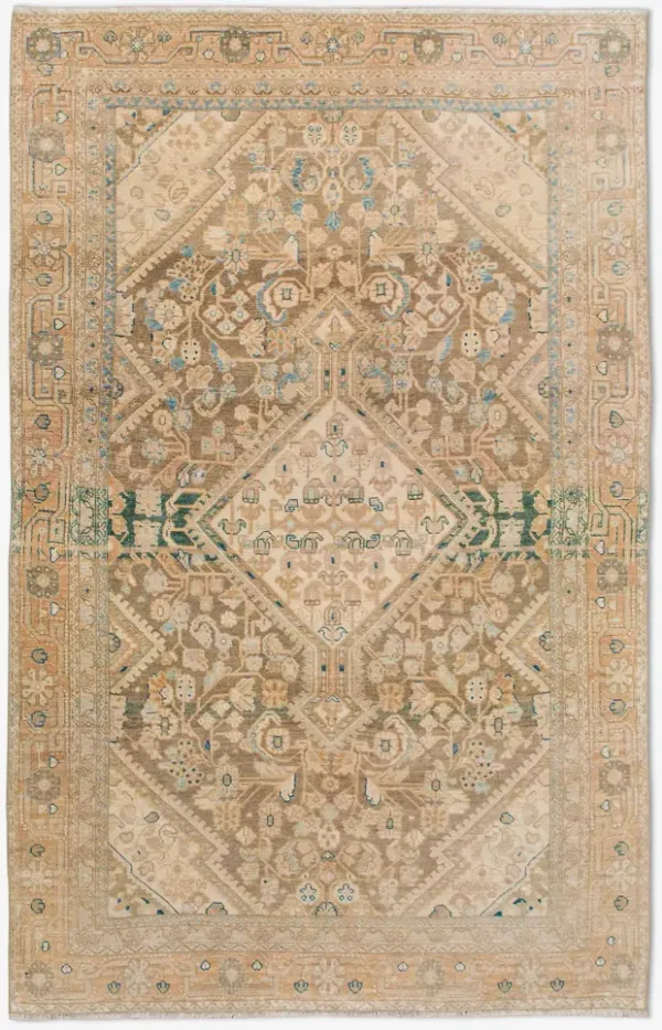 Vintage Turkish Hand-Knotted Wool Rug No. 452, 4' x 6'7"