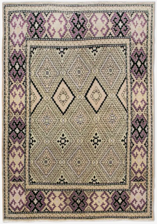 Vintage Turkish Hand-Knotted Wool Rug No. 456 4'5" x 6'1"
