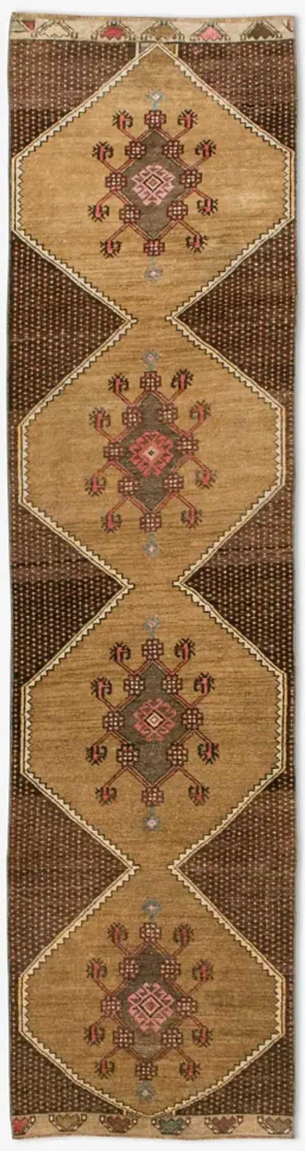 Vintage Turkish Hand-Knotted Wool Runner Rug No. 239 2'10" x 12'2"