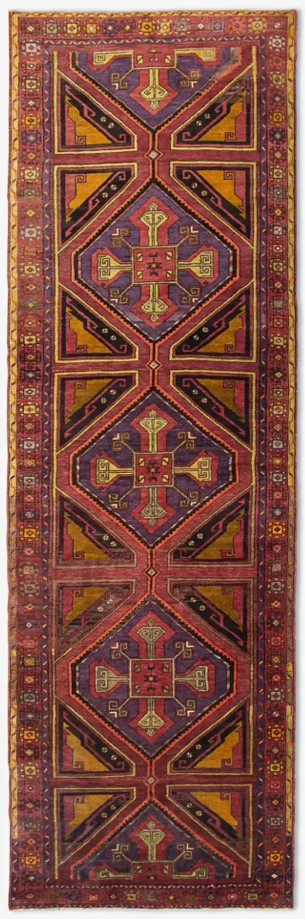 Vintage Turkish Hand-Knotted Wool Runner Rug No. 242 4' x 14'1"