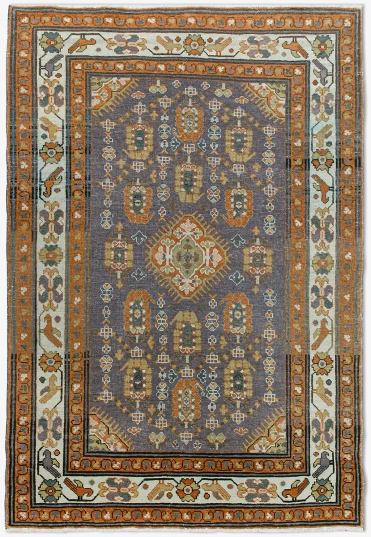 Vintage Turkish Hand-Knotted Wool Rug No. 461 3'4" x 4'7"