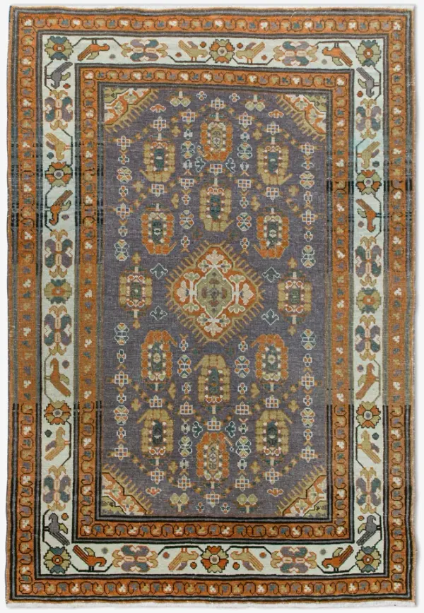 Vintage Turkish Hand-Knotted Wool Rug No. 461 3'4" x 4'7"