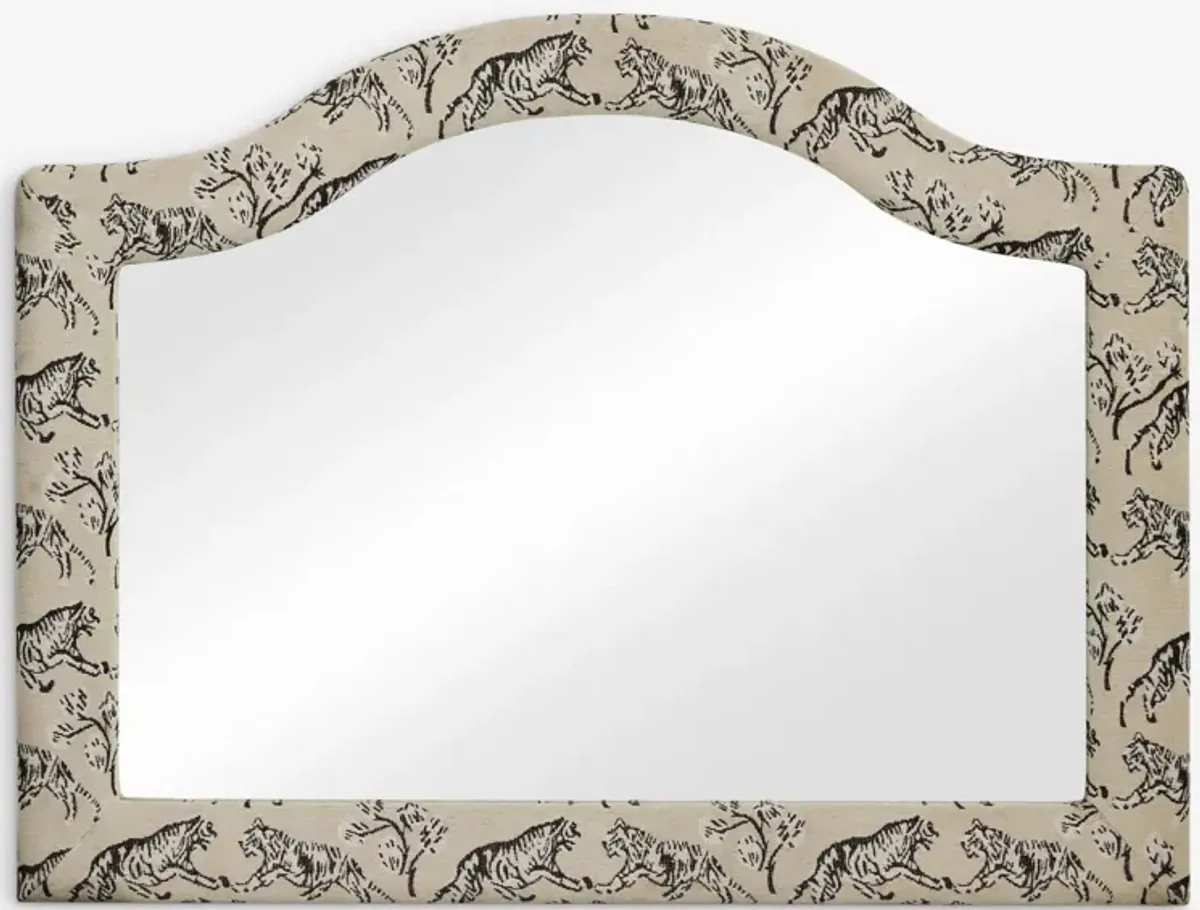 Tiger Upholstered Mantel Mirror by Sarah Sherman Samuel