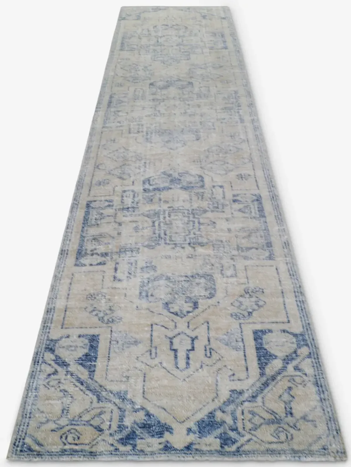 Vintage Turkish Hand-Knotted Wool Runner Rug No. 256 2'4" x 12'