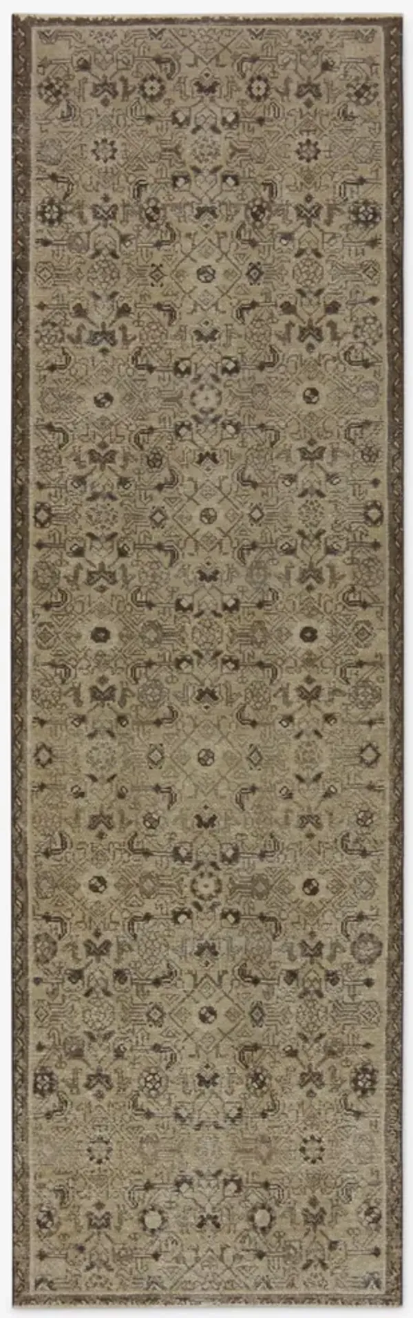 Vintage Turkish Hand-Knotted Wool Runner Rug No. 266 2'8" x 8'8"