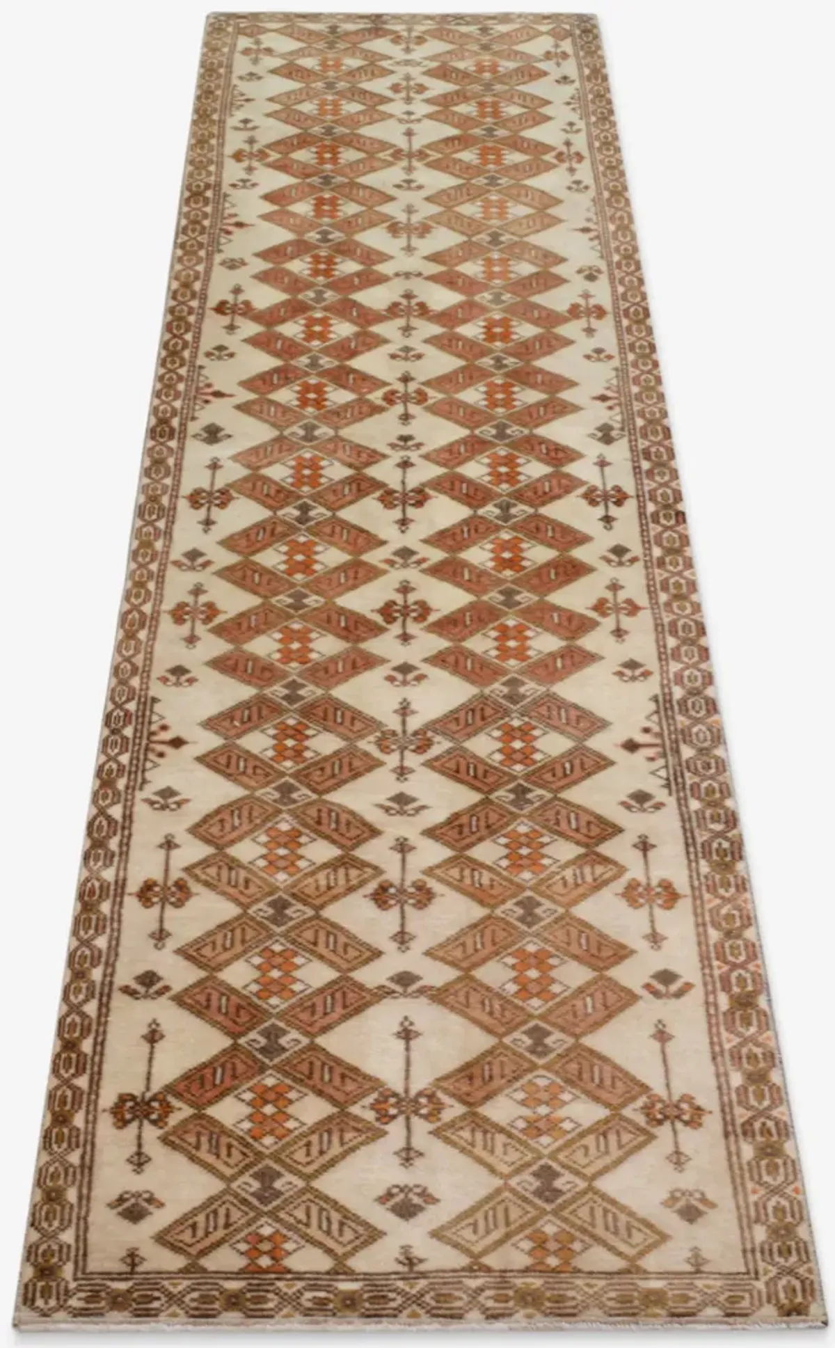 Vintage Turkish Hand-Knotted Wool Runner Rug No. 268 2'6" x 8'7"