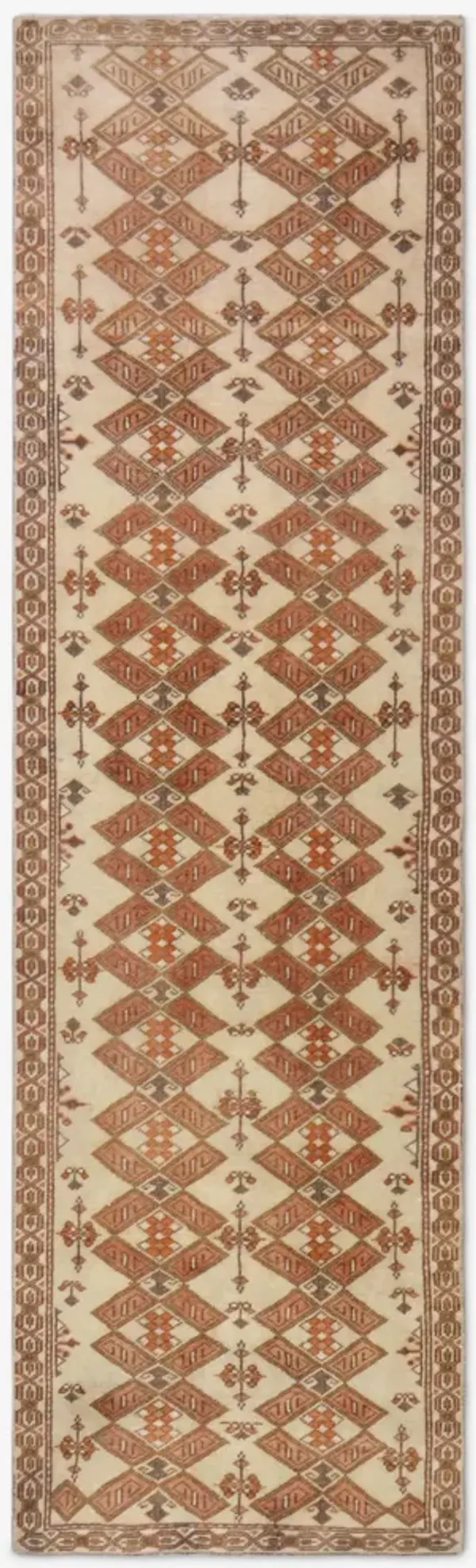 Vintage Turkish Hand-Knotted Wool Runner Rug No. 268 2'6" x 8'7"