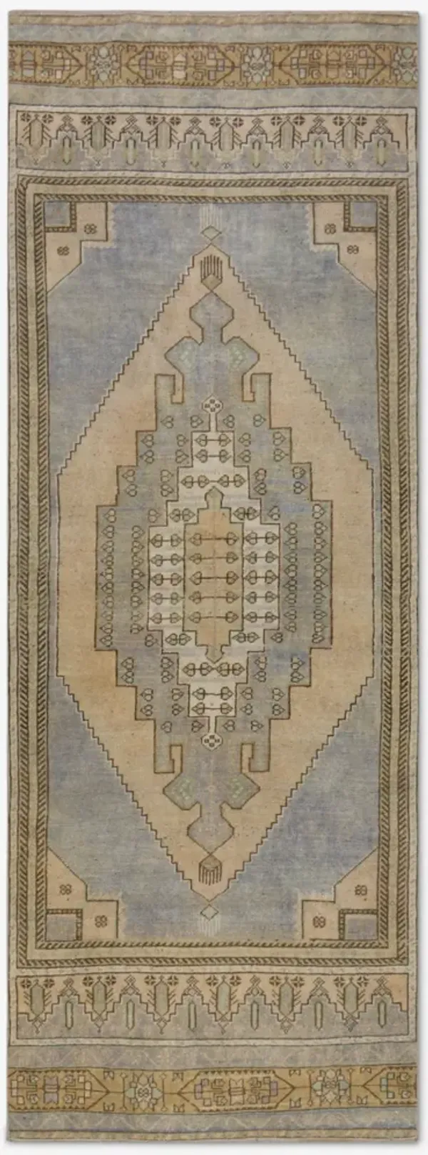 Vintage Turkish Hand-Knotted Wool Runner Rug No. 270 3'2" x 8'6"