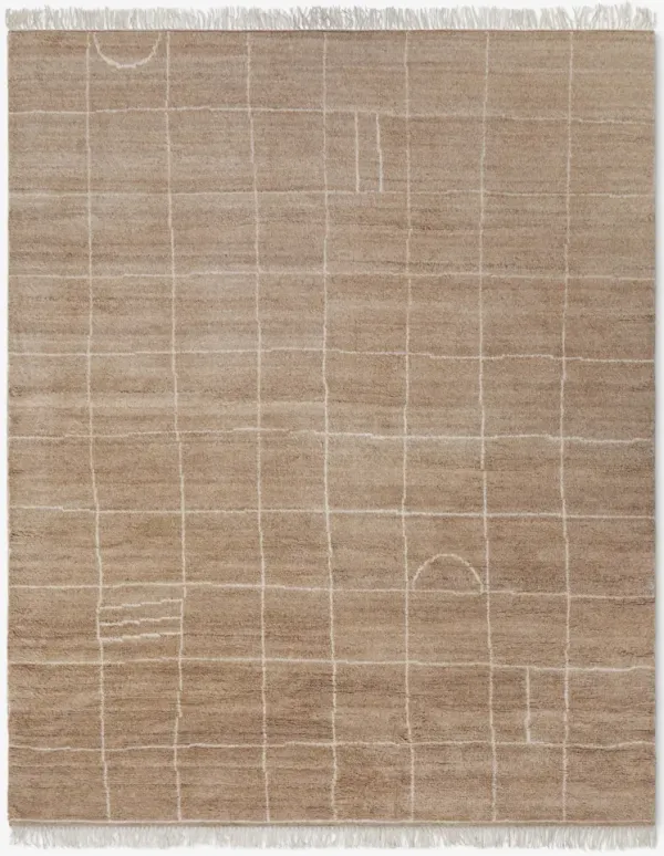 Irregular Grid Hand-Knotted Wool Rug by Sarah Sherman Samuel