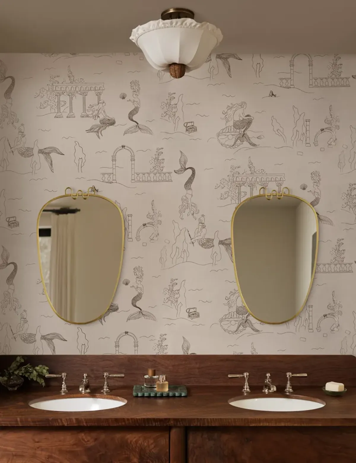 Mermaid Toile Wallpaper by Sarah Sherman Samuel