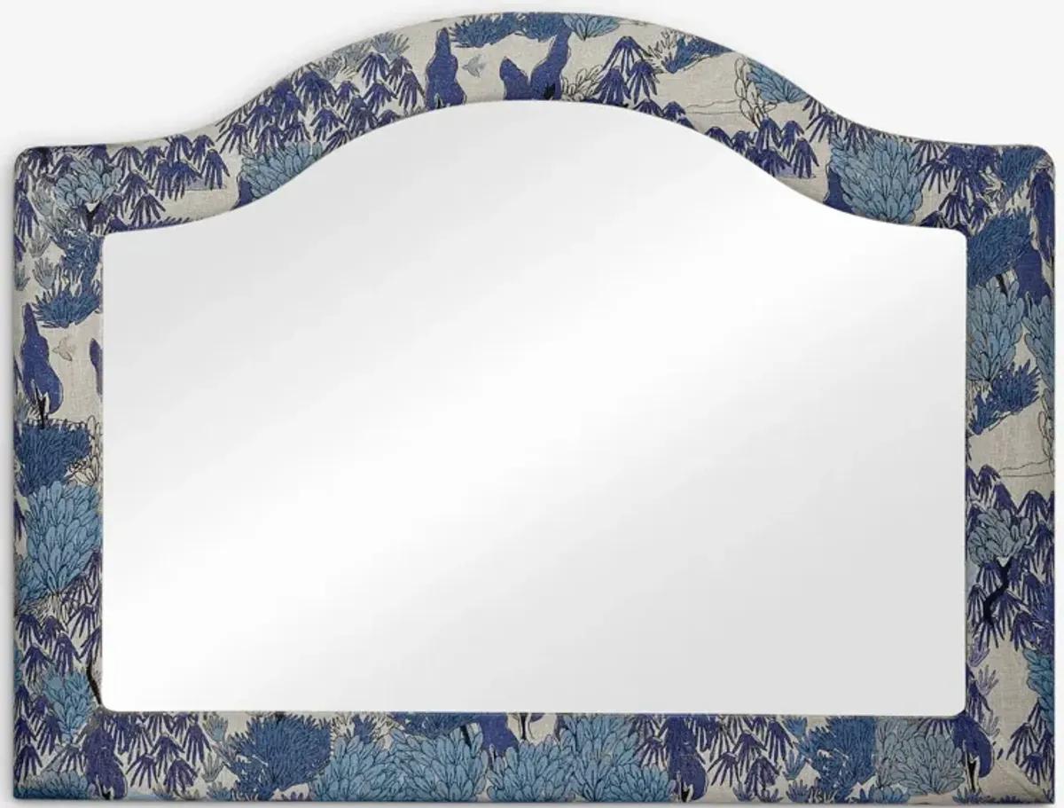 Garden Walk Upholstered Mantel Mirror by Sarah Sherman Samuel