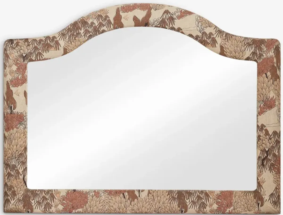 Garden Walk Upholstered Mantel Mirror by Sarah Sherman Samuel