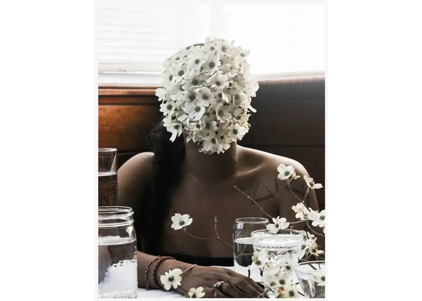 Southern Woman in White Dogwoods Photography Print by Ashley Johnson