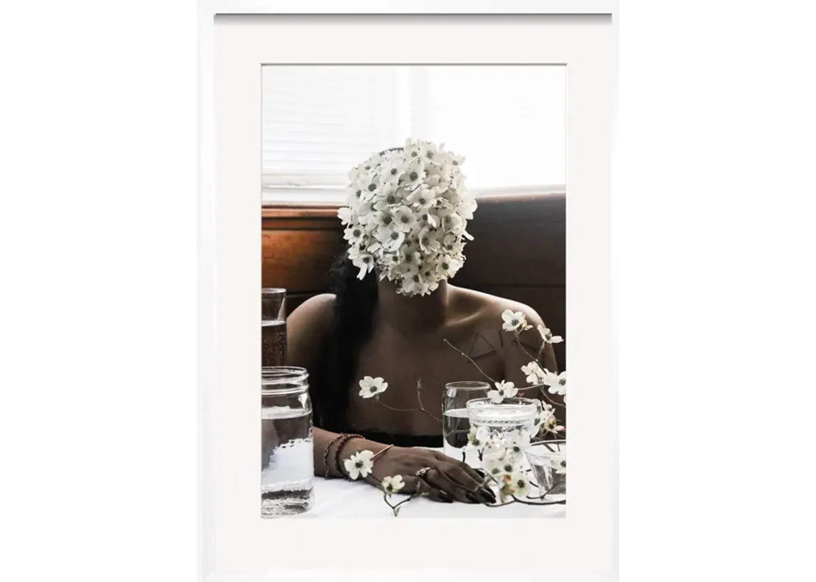 Southern Woman in White Dogwoods Photography Print by Ashley Johnson