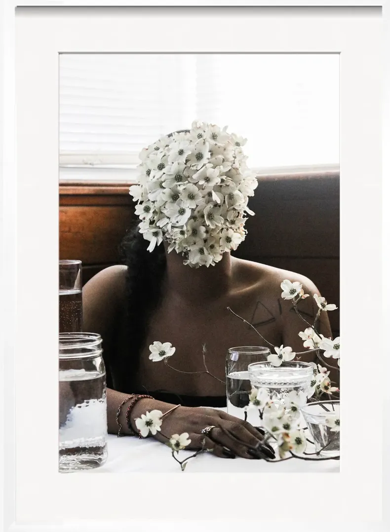 Southern Woman in White Dogwoods Photography Print by Ashley Johnson