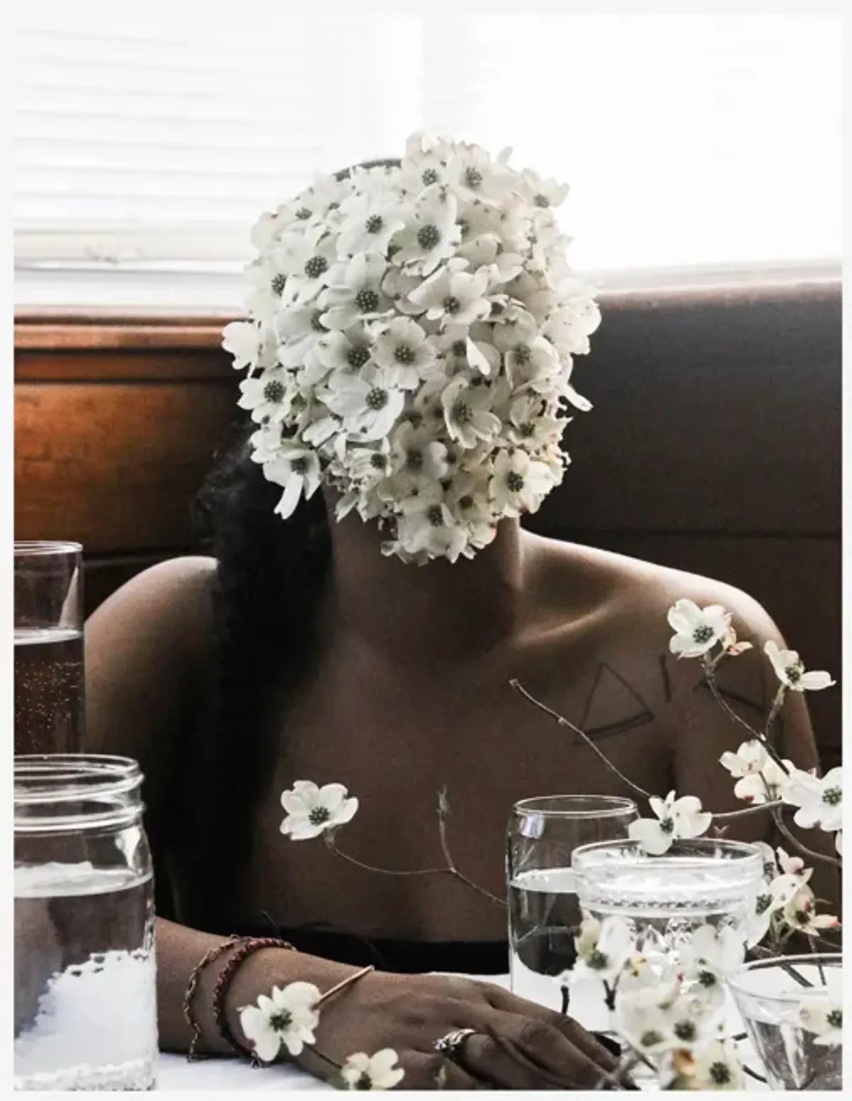 Southern Woman in White Dogwoods Photography Print by Ashley Johnson