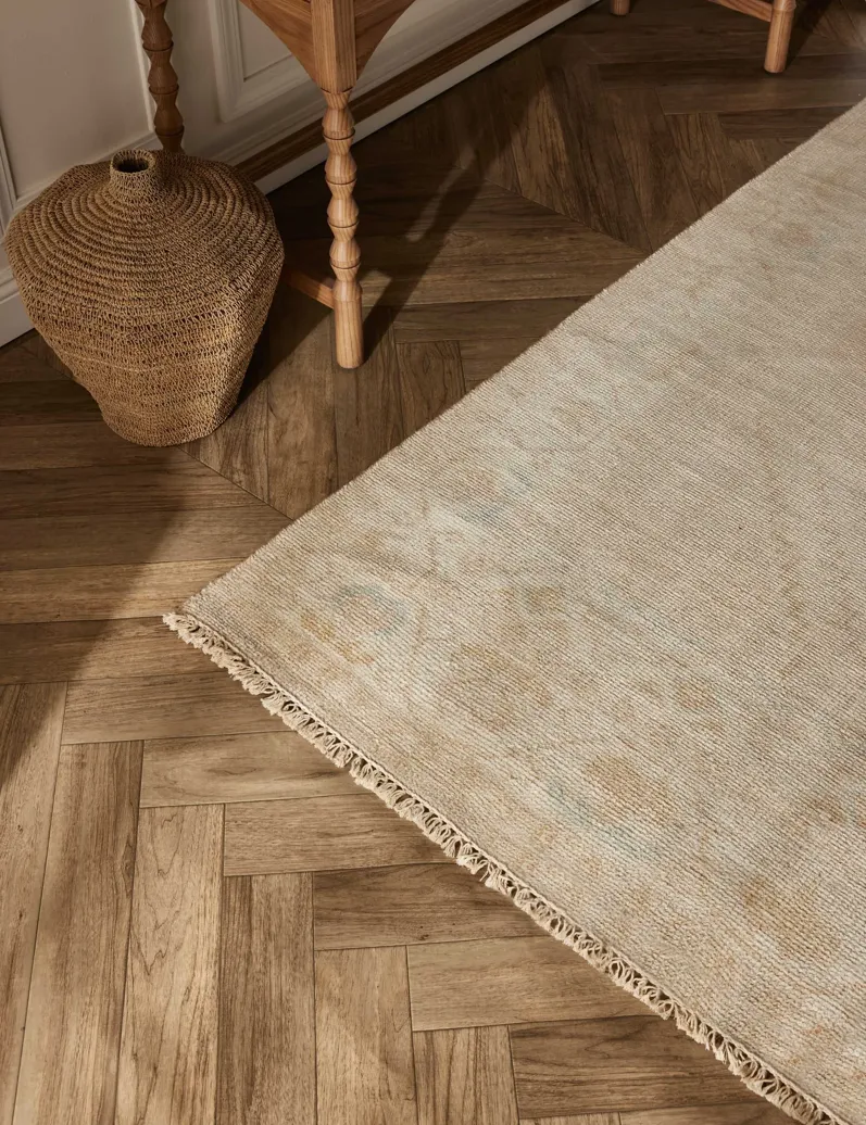 Lotus Hand-Knotted Wool-Blend Rug