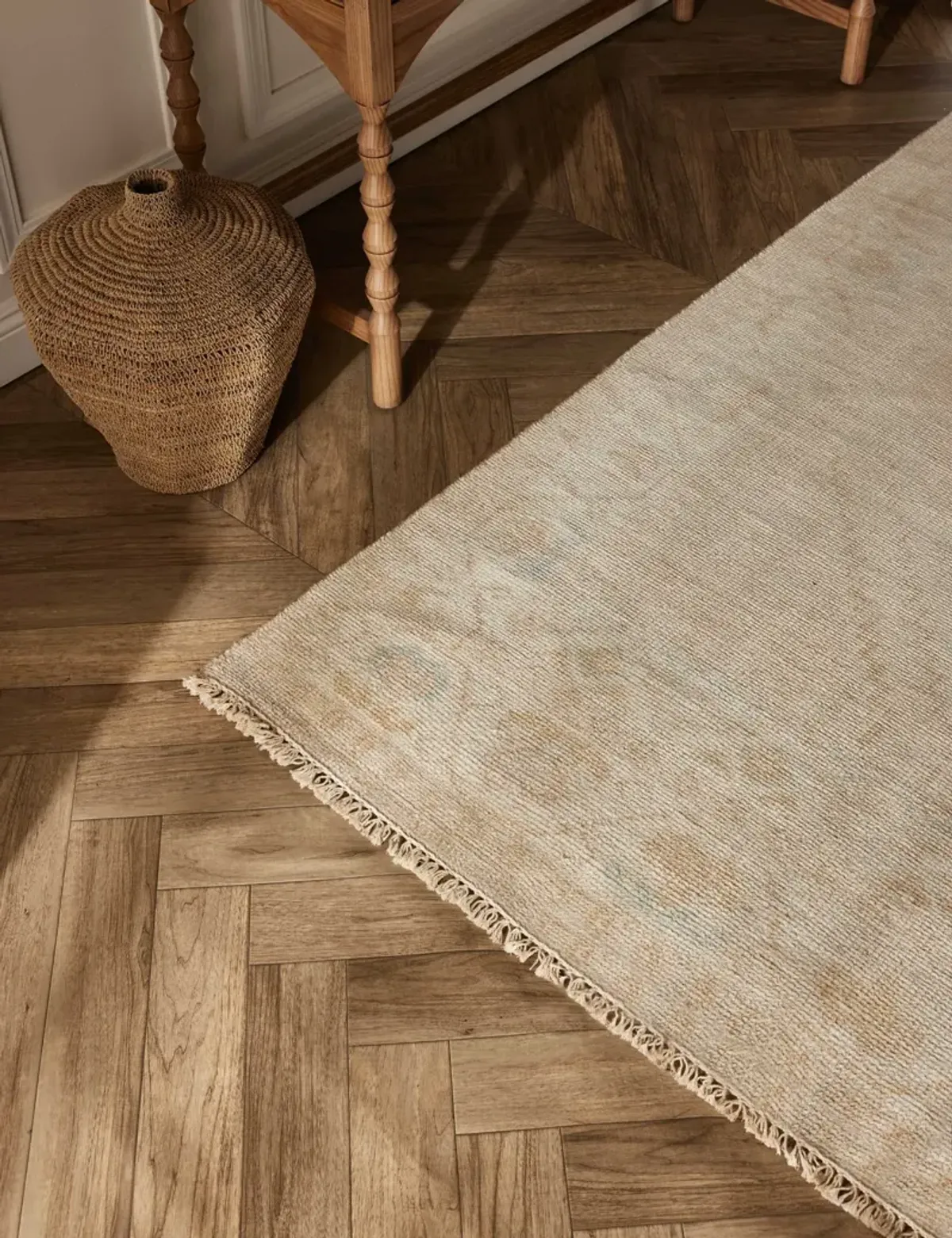 Lotus Hand-Knotted Wool-Blend Rug