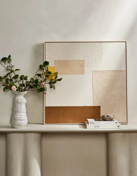Patchwork Copper + Yellow Wall Art by Visual Contrast