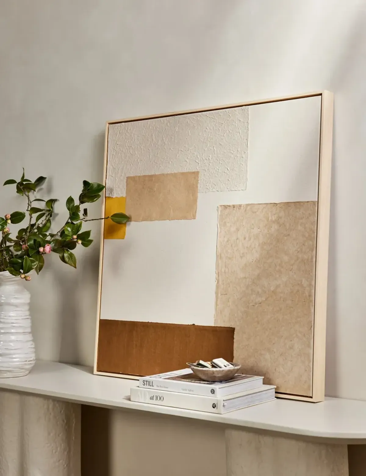 Patchwork Copper + Yellow Wall Art by Visual Contrast