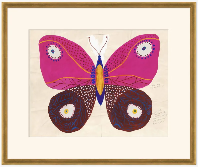 Pink Butterfly Print by Paule Marrot
