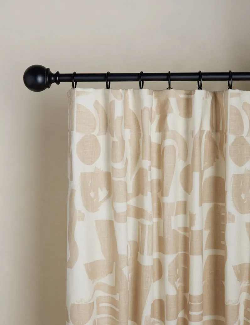 Organic Shapes Linen Curtain Panel by Sarah Sherman Samuel