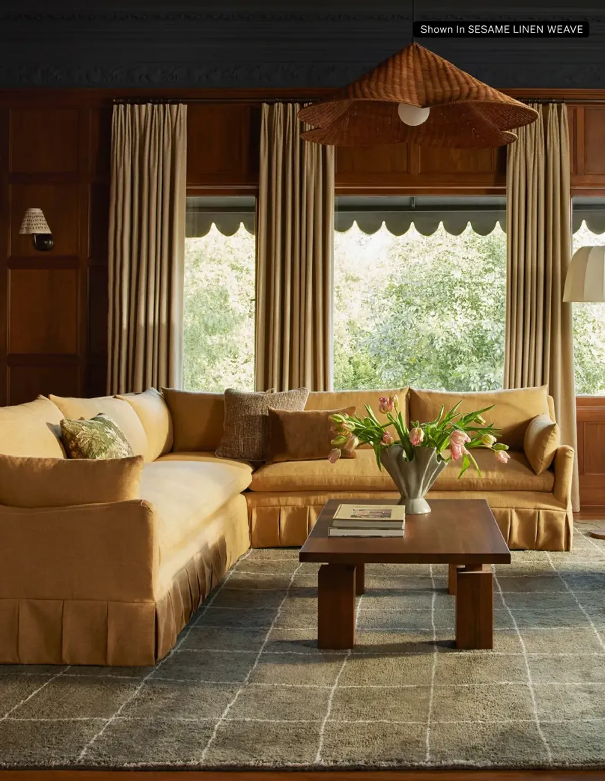 Portola Pleated Sectional Sofa