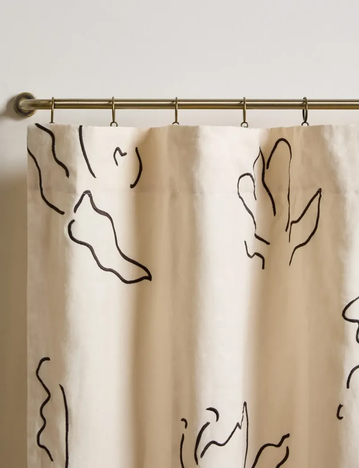 Narsi Embroidered Linen Curtain Panel by Sarah Sherman Samuel