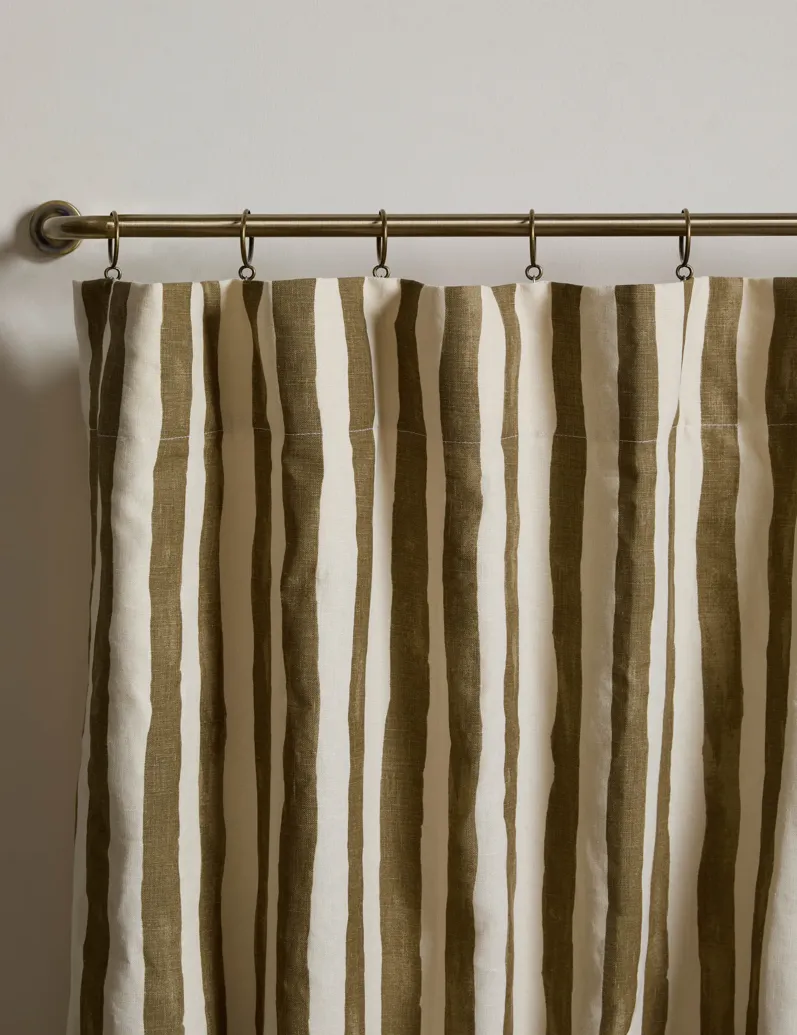 Painterly Stripe Linen Curtain Panel by Sarah Sherman Samuel