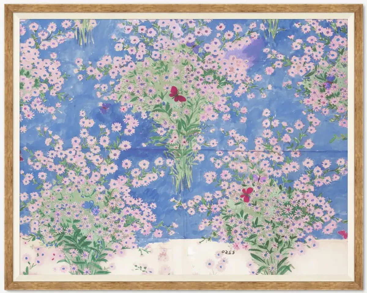 Papillons Et Margeurites Print by Paule Marrot