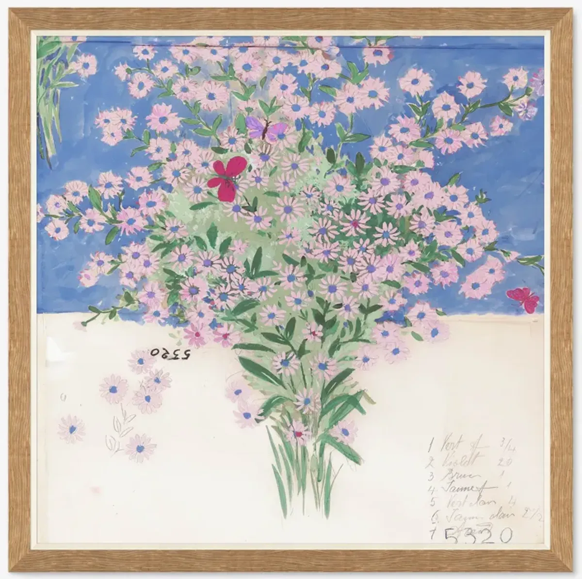Papillons Et Margeurites Diptych Print by Paule Marrot