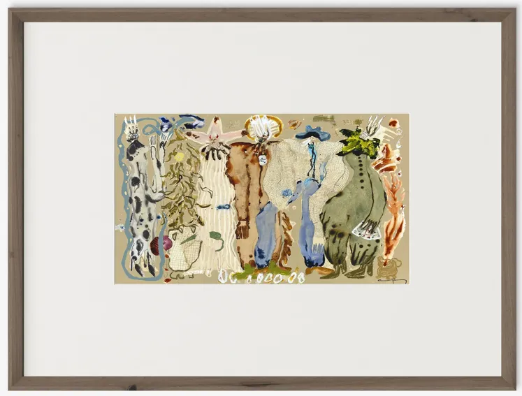 Blue Eyed Snake Woman Wall Art by Caroline Pinney