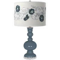 Color Plus Apothecary 30" High Rose Bouquet and Smoky Blue Table Lamp