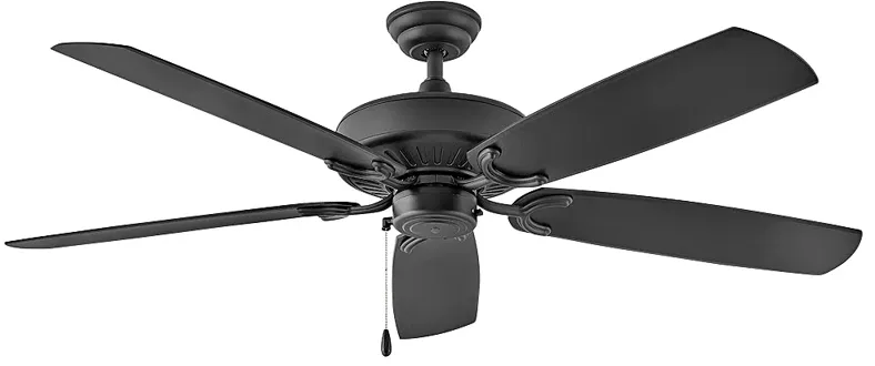 60" Hinkley Oasis 5-Blade Matte Black Pull Chain Ceiling Fan