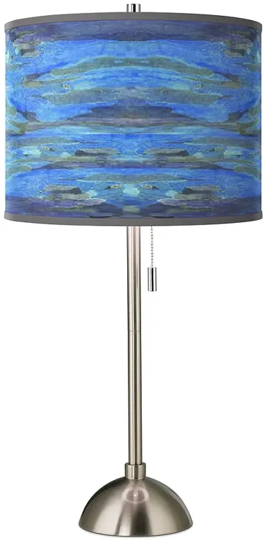 Oceanside Giclee Brushed Nickel Modern Table Lamp