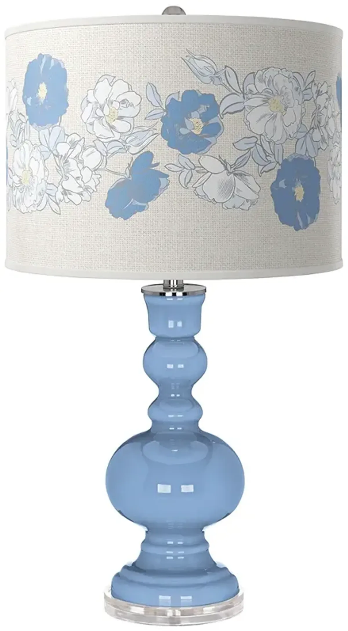 Color Plus Apothecary 30" High Rose Bouquet and Placid Blue Table Lamp