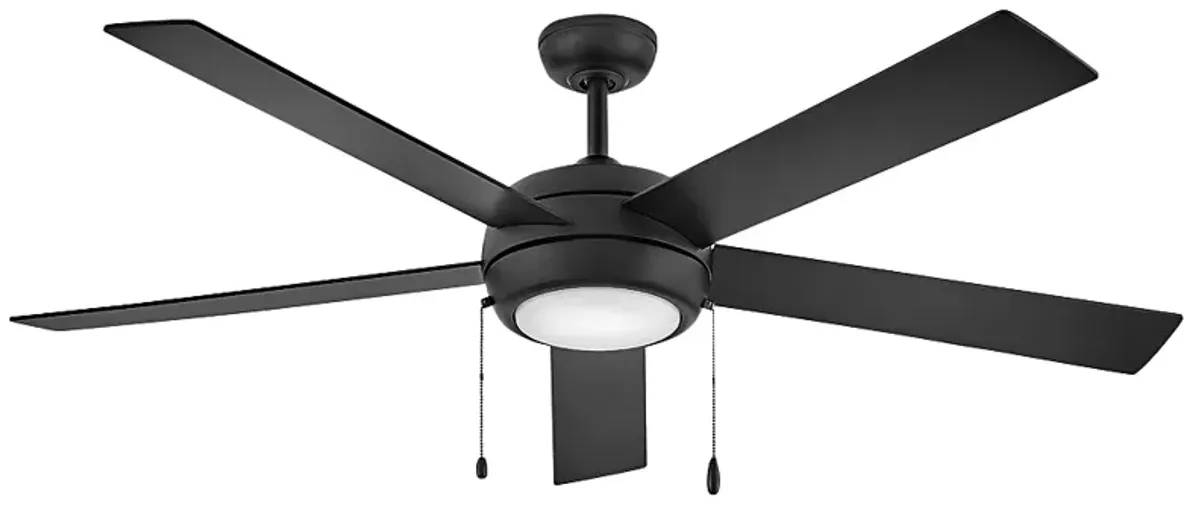 60" Hinkley Croft Matte Black Indoor Pull-Chain LED Ceiling Fan