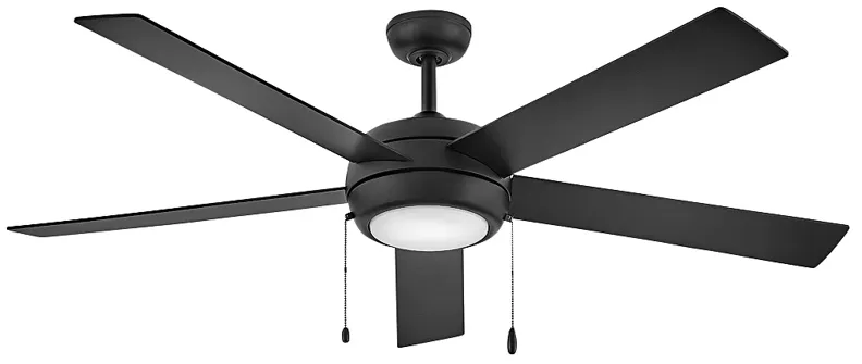 60" Hinkley Croft Matte Black Indoor Pull-Chain LED Ceiling Fan