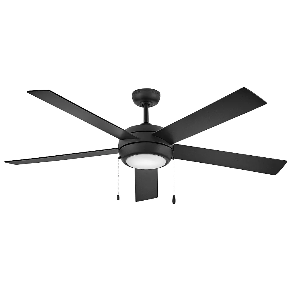 60" Hinkley Croft Matte Black Indoor Pull-Chain LED Ceiling Fan