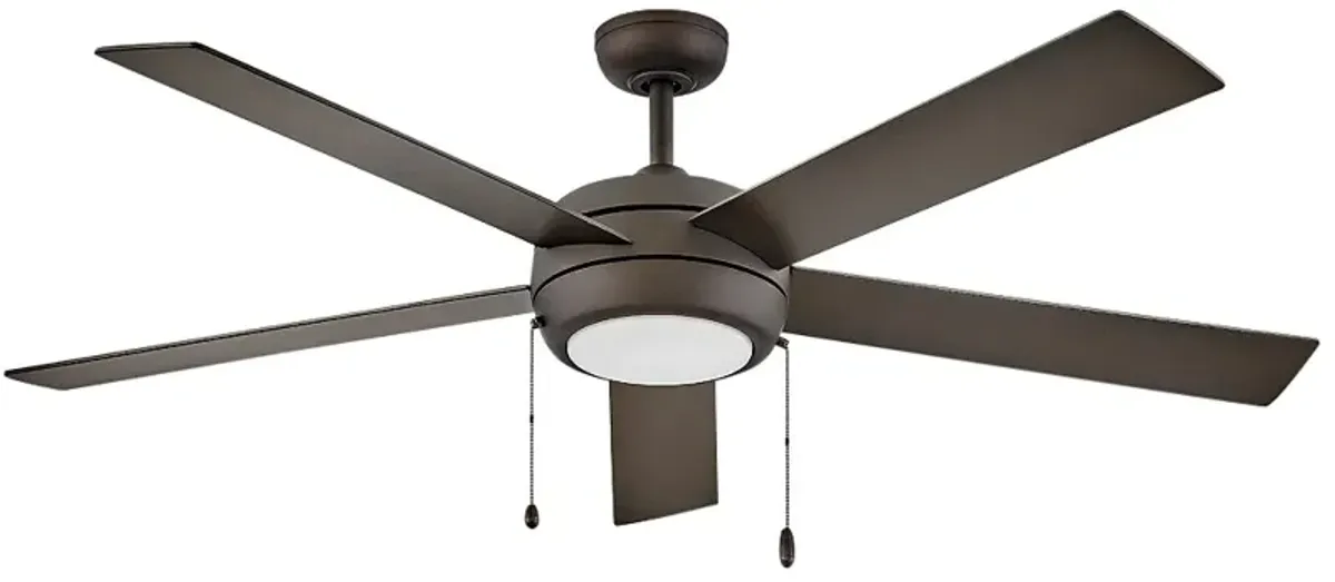 60" Hinkley Croft Matte Bronze Indoor Pull-Chain LED Ceiling Fan