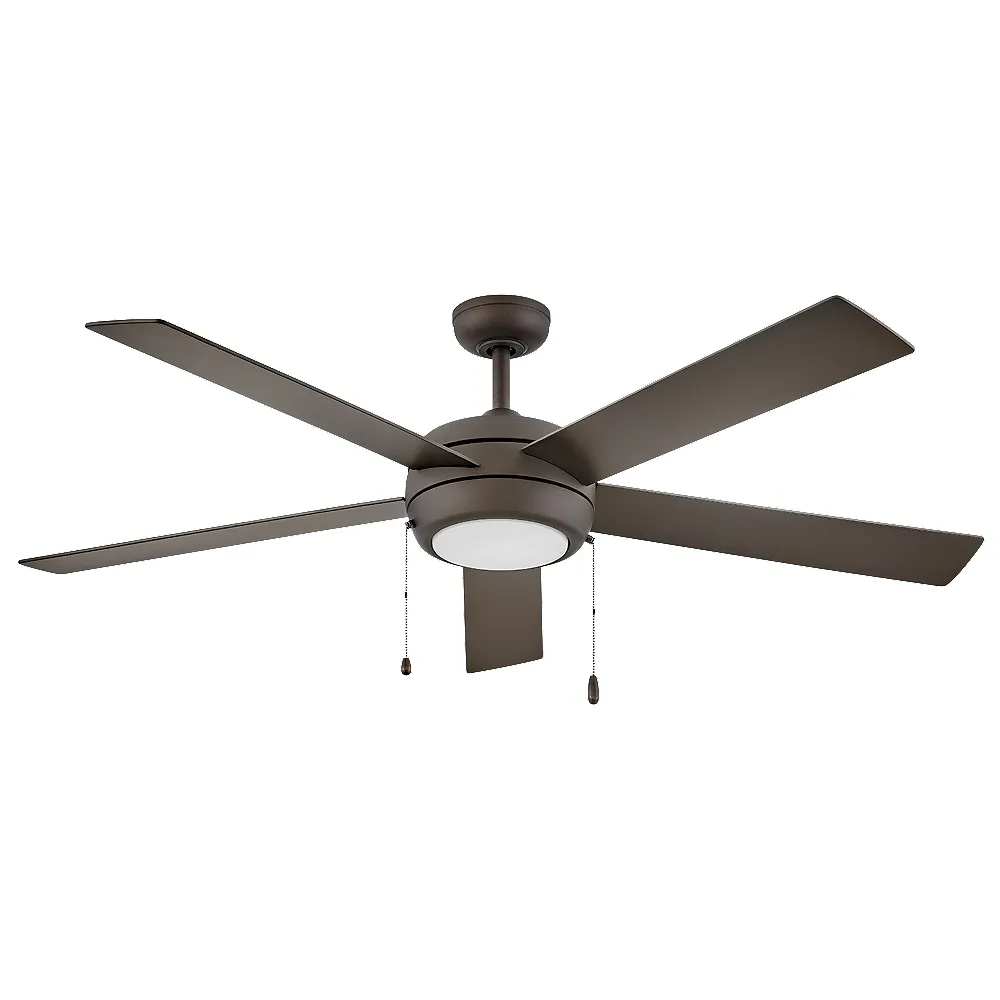 60" Hinkley Croft Matte Bronze Indoor Pull-Chain LED Ceiling Fan