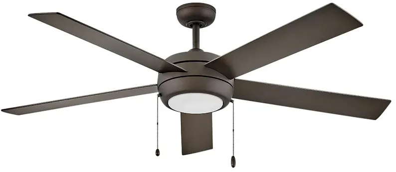 60" Hinkley Croft Matte Bronze Indoor Pull-Chain LED Ceiling Fan